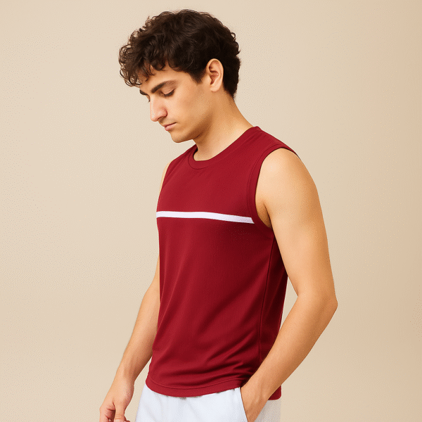 VM Tank Tops Maroon - Image 3